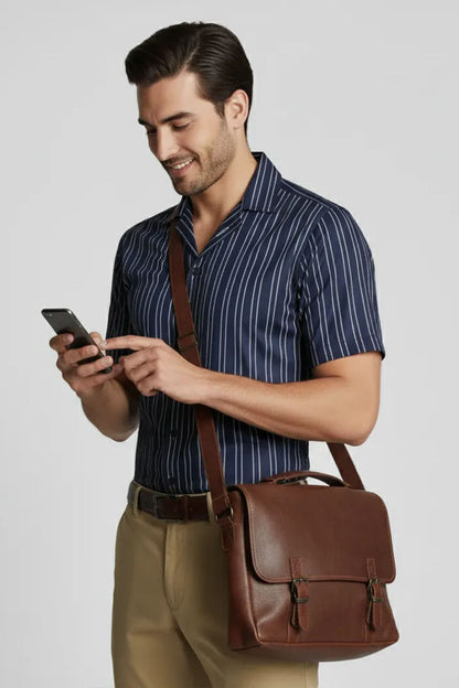 SHADOW NAVY BLUE CUBAN SHIRT