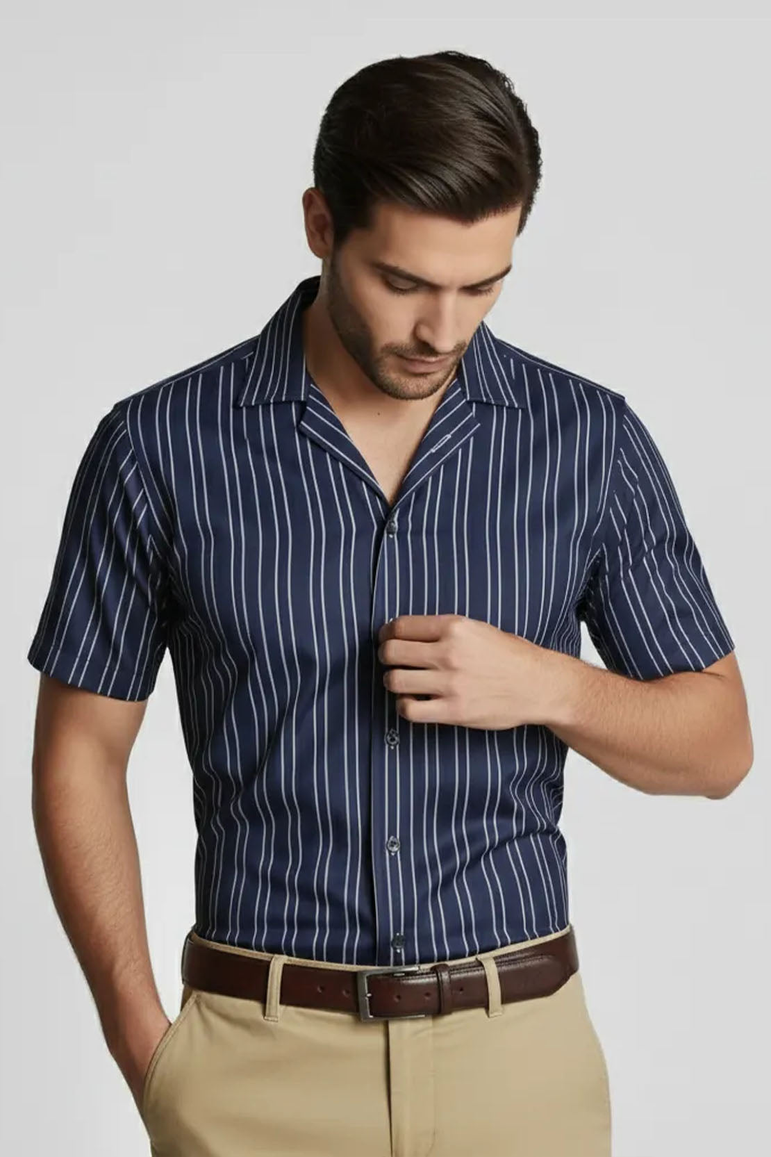 SHADOW NAVY BLUE CUBAN SHIRT