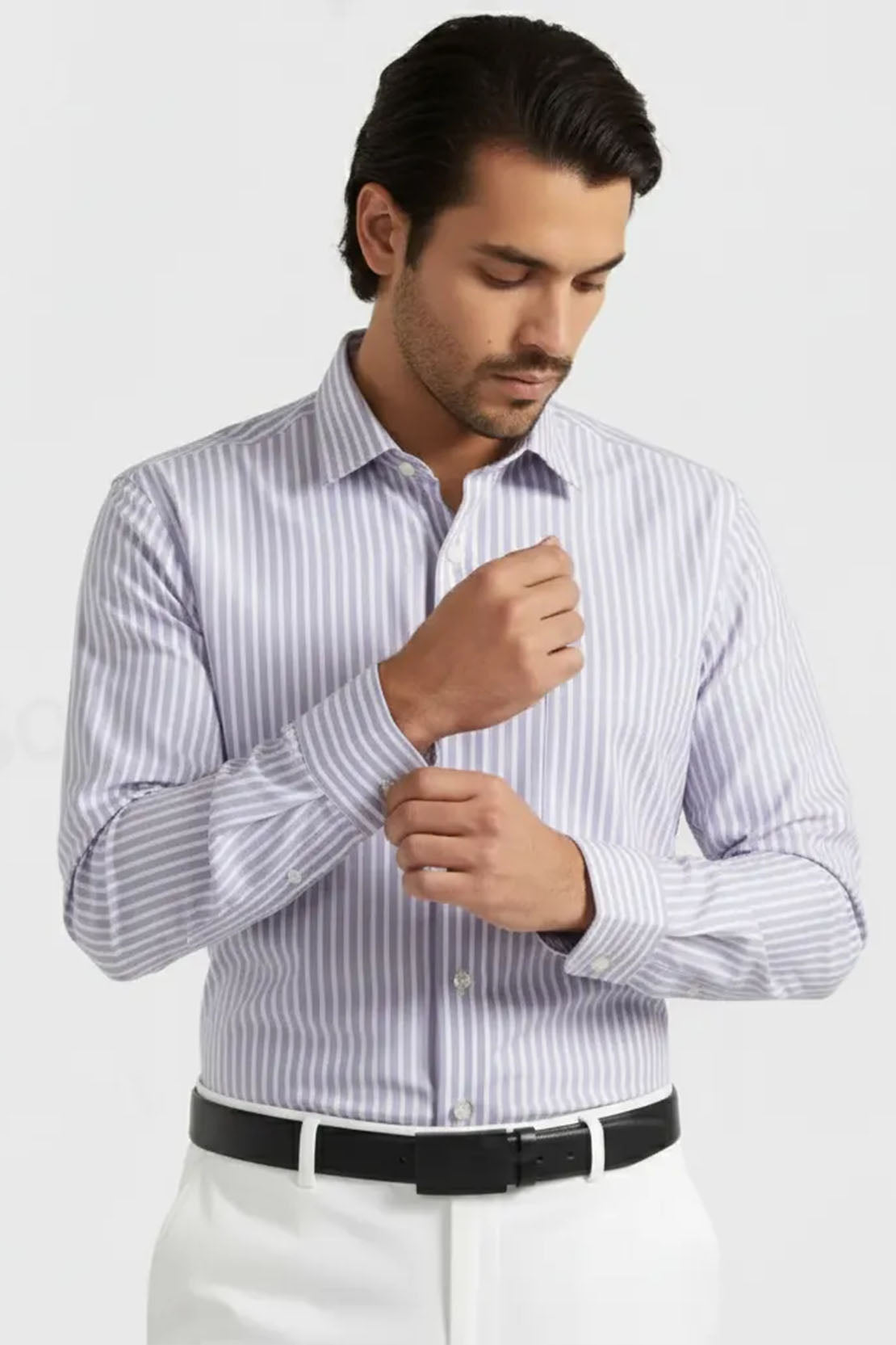 PALE PENCIL STRIPES SEMI SHIRT