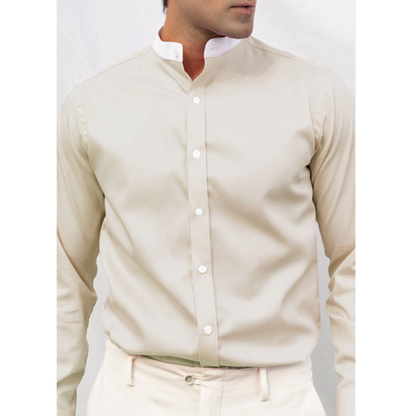 CLASSIC BAND COLLAR STRETCH MEN'S SHIRT