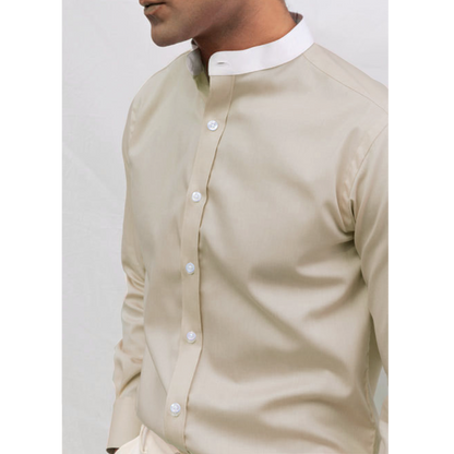 CLASSIC BAND COLLAR STRETCH MEN'S SHIRT