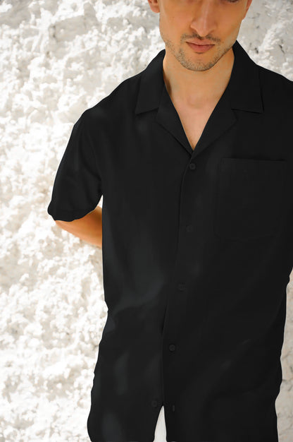 CUBAN BLACK MEN'S SHIRT