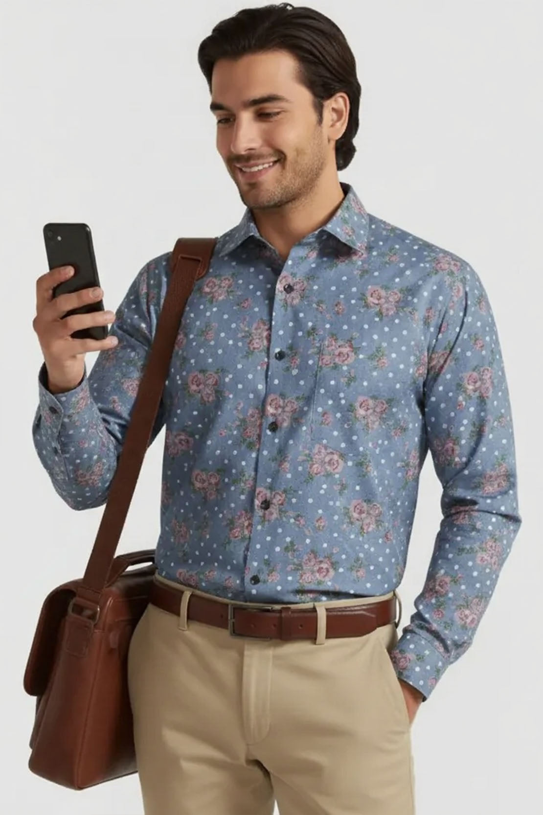 VINTAGE ROSE FLORAL PRUSSIAN SHIRT