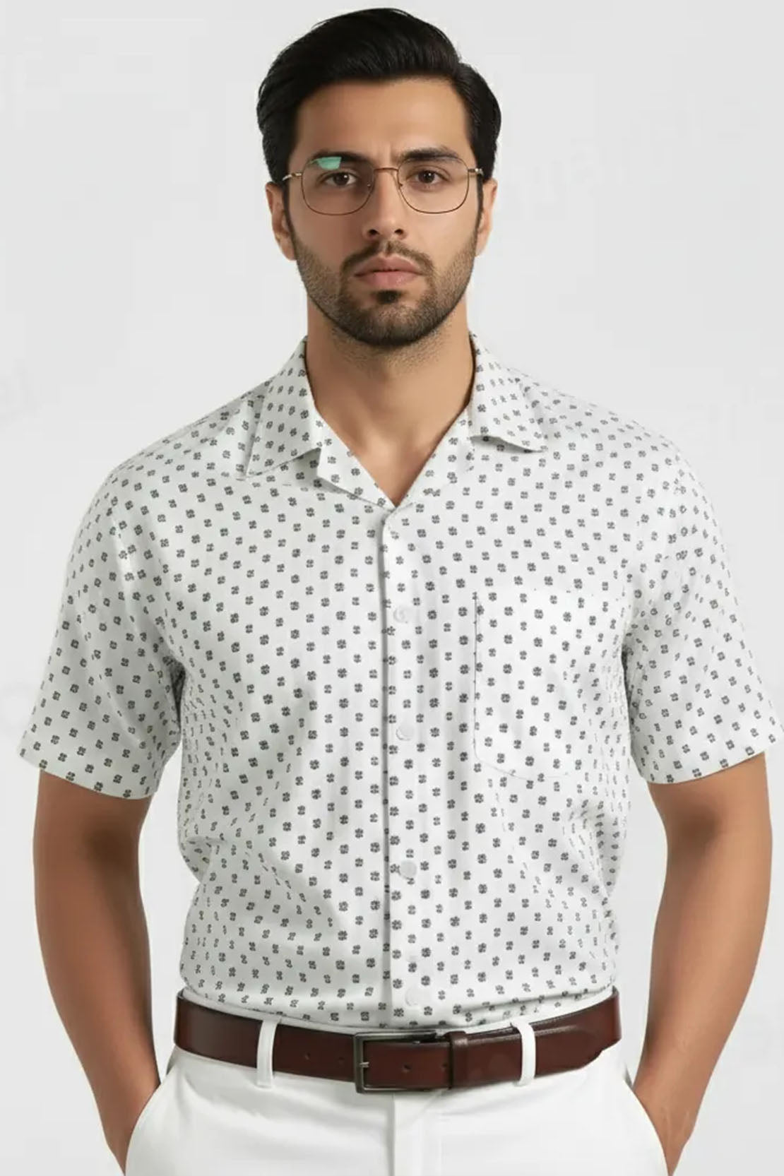 ELEGANCE HESH DOT CUBAN PATTERN SHIRT