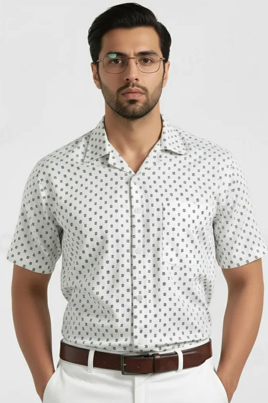 ELEGANCE HESH DOT CUBAN PATTERN SHIRT