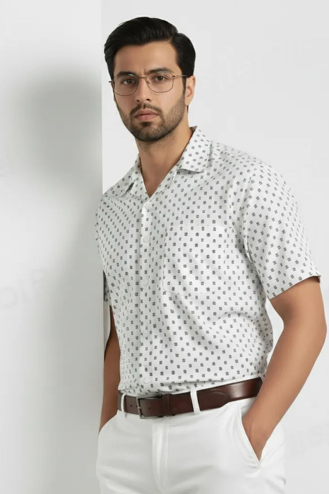 ELEGANCE HESH DOT CUBAN PATTERN SHIRT