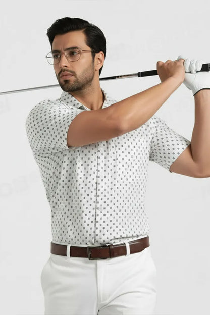 ELEGANCE HESH DOT CUBAN PATTERN SHIRT