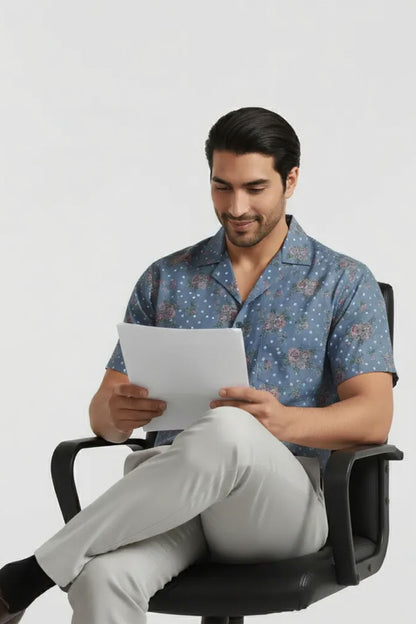 VINTAGE ROSE CUBAN PATTERN SHIRT