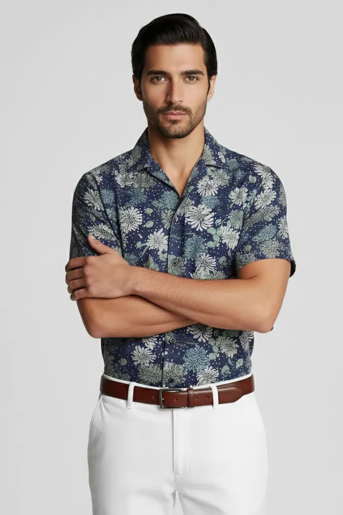 PINE DARK PATTERN CUBAN SHIRT