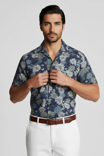 PINE DARK PATTERN CUBAN SHIRT