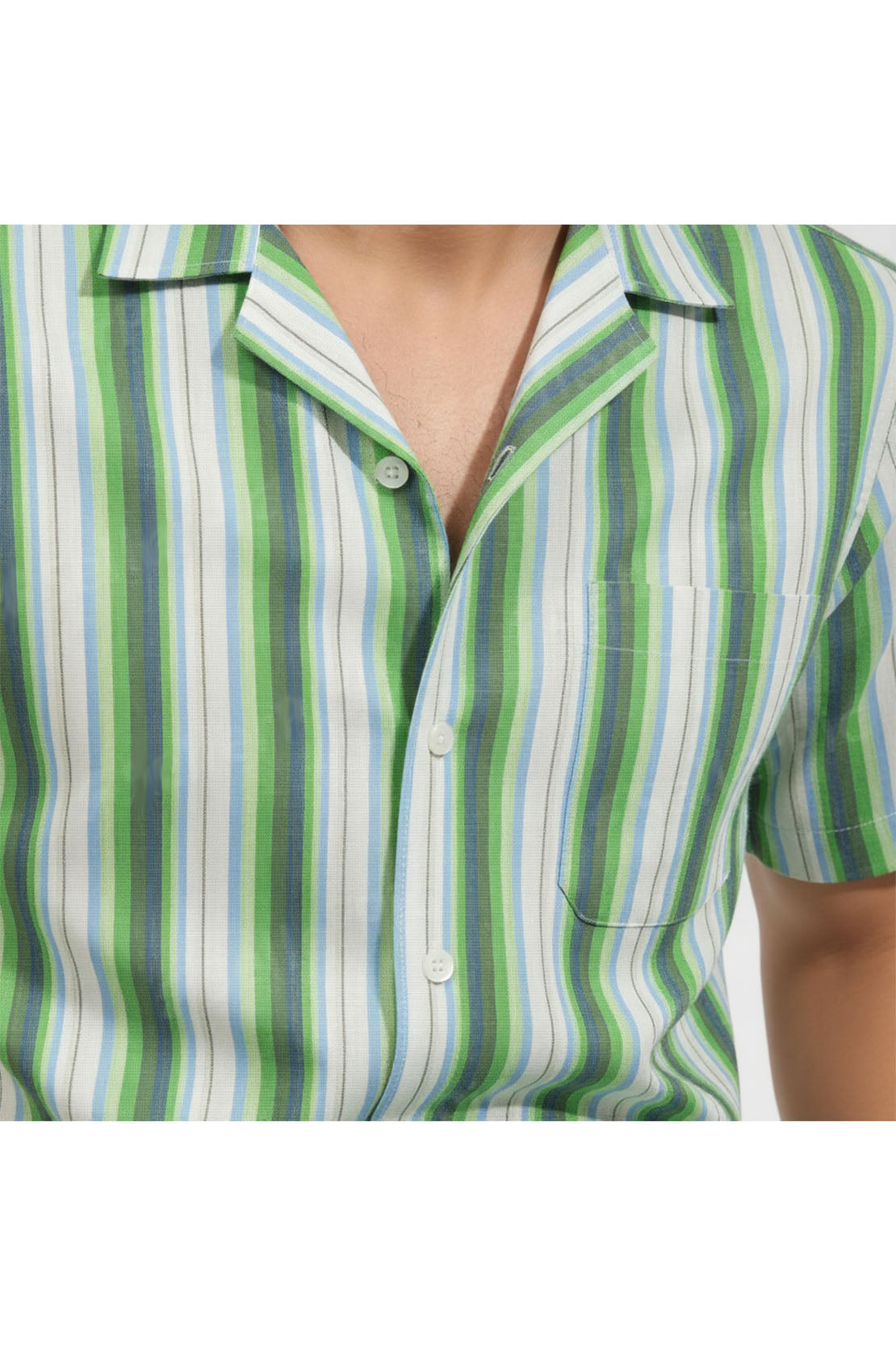 OLIVE BREEZE STRIPED SHIRT