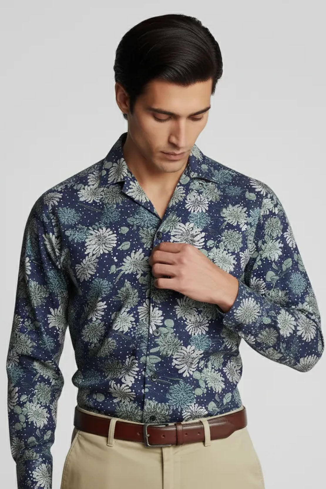 PINE DARK FOREST PATTERN CUBAN SHIRT