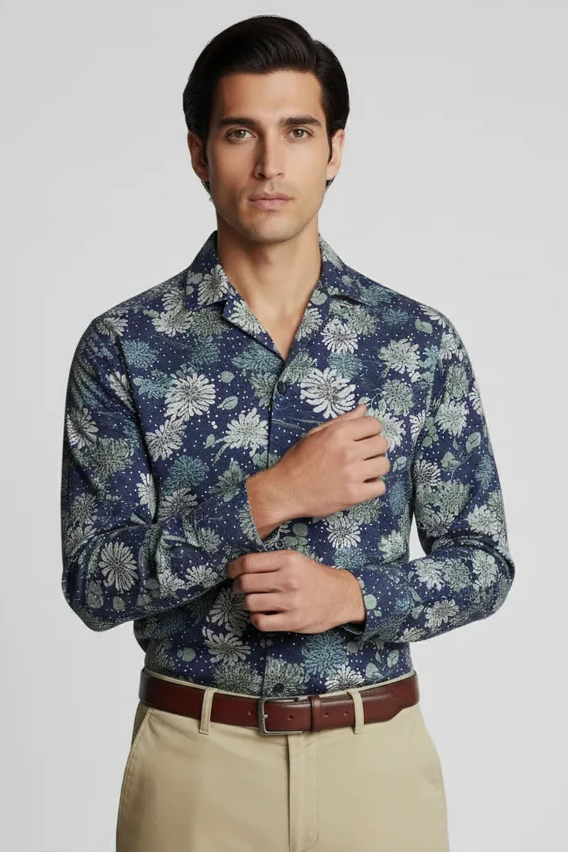 PINE DARK FOREST PATTERN CUBAN SHIRT