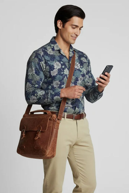 PINE DARK FOREST PATTERN CUBAN SHIRT