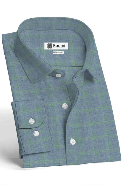MINT LINE CHECK FORMAL SHIRT