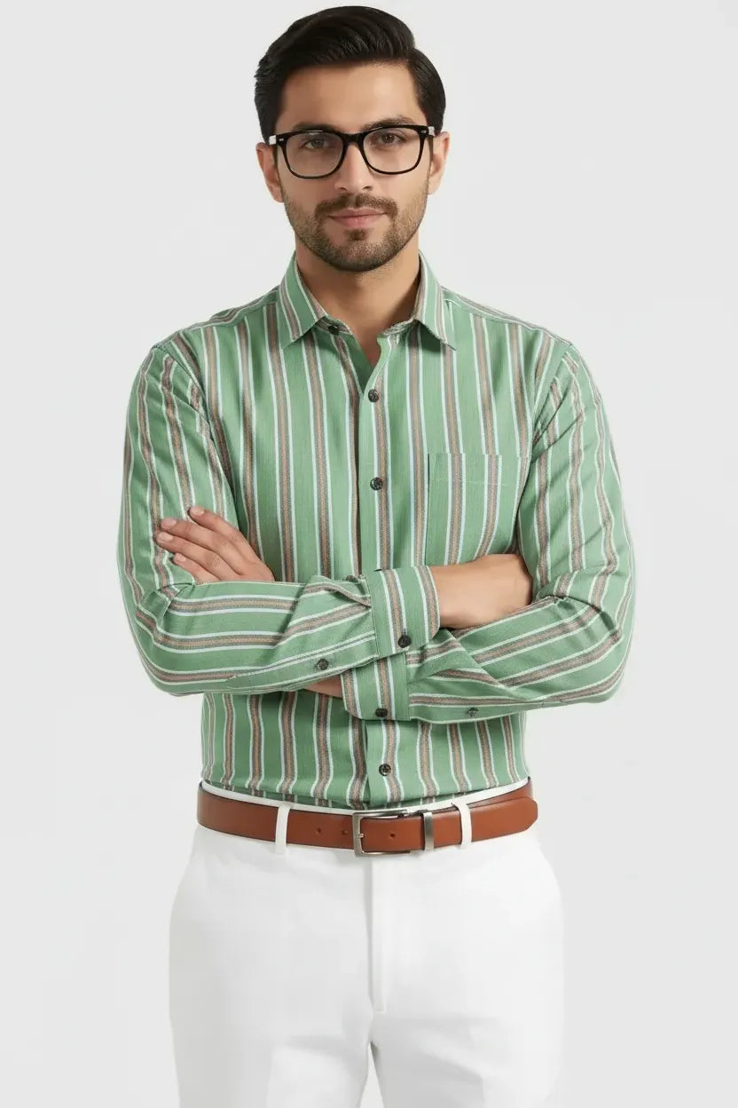 EMERALD OXFORD STRIPE SHIRT