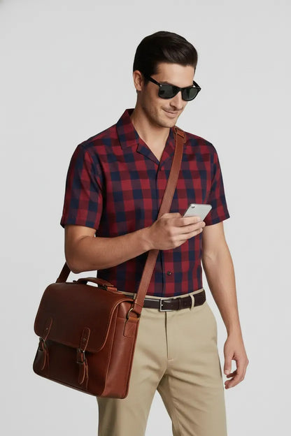 BOLD WINE CHECK SHIRT