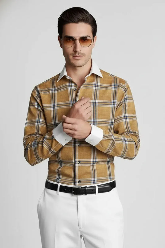 URBAN AMBER CHECK SHIR