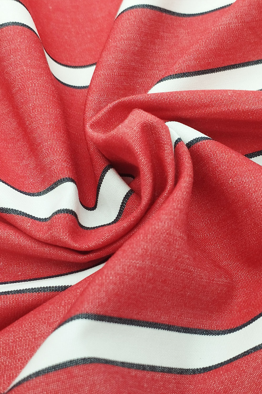 DEEP RED STRIPED CLASSIC SHIRT