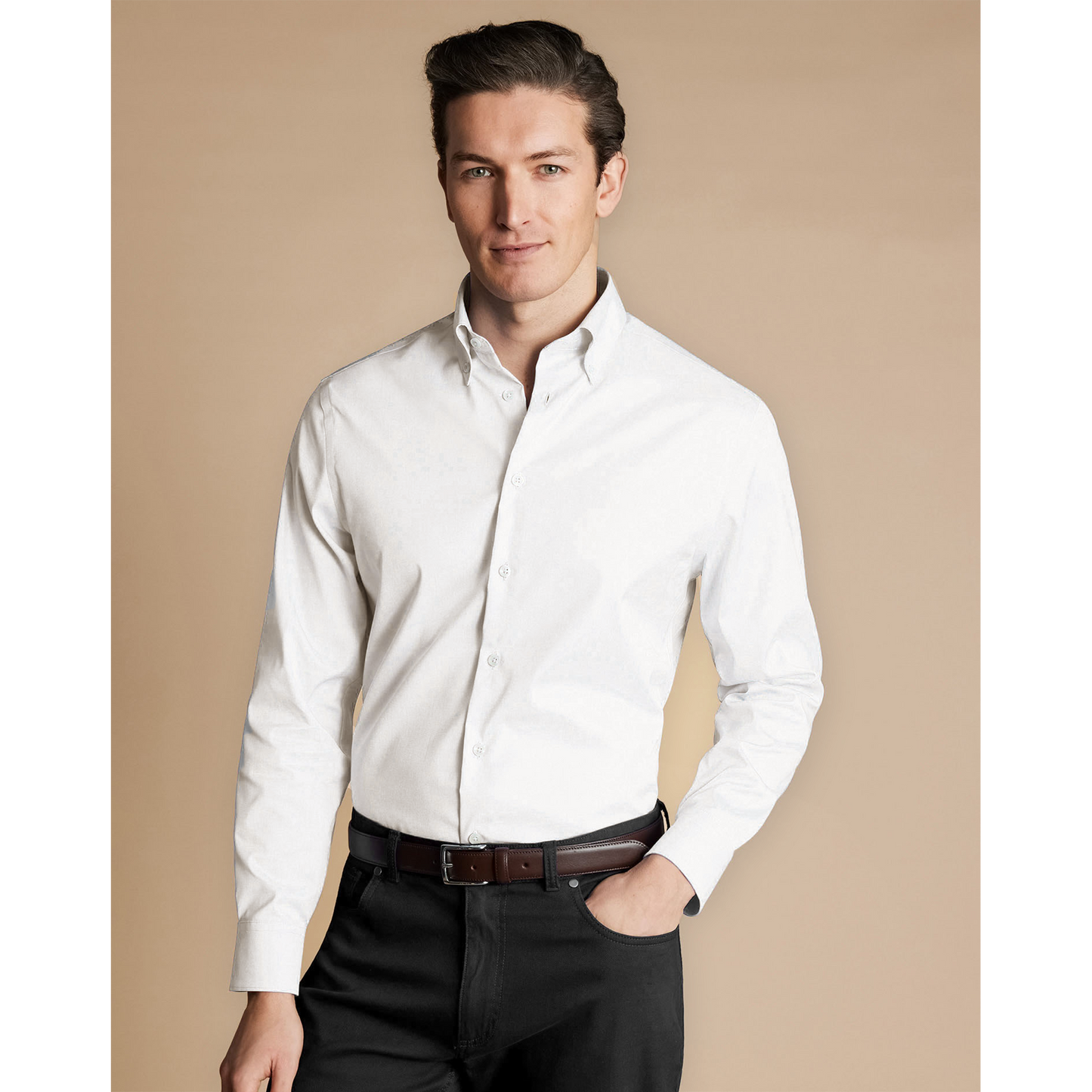 BUTTON DOWN OXFORD STRETCH SHIRT