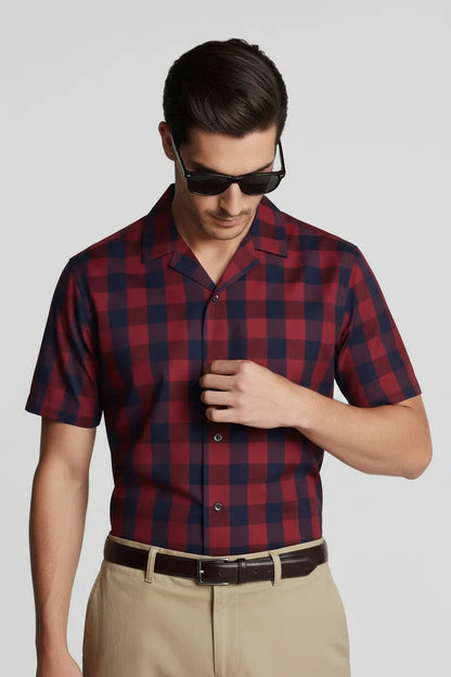 BOLD WINE CHECK SHIRT