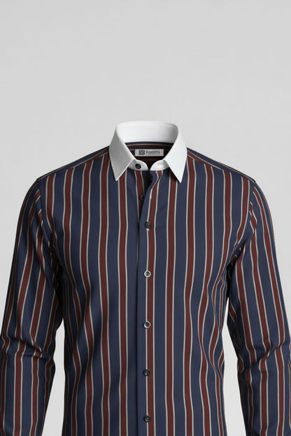 SIGNATURE NAVY MAROON STRIPE EXECUTIVE SHIRT