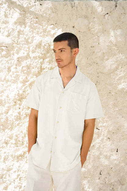 CUBAN WHITE MEN'S SHIRT