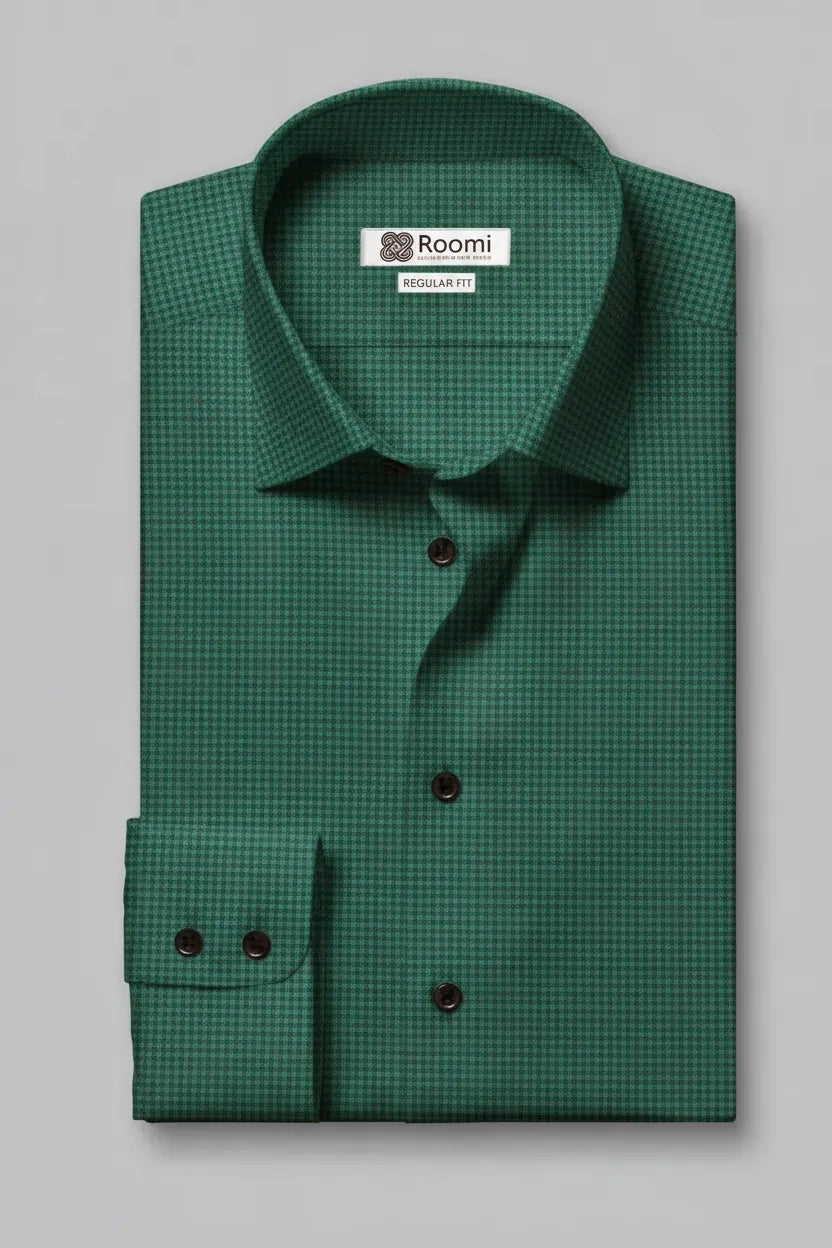 PINE GREEN WAFFLE SHIRT