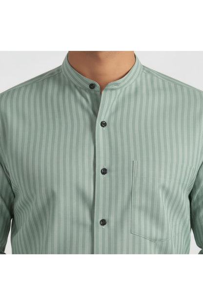 DAPPER LIGHT GREEN STRIPED EXECUTIVE SHIRT