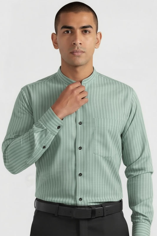 DAPPER LIGHT GREEN STRIPED EXECUTIVE SHIRT