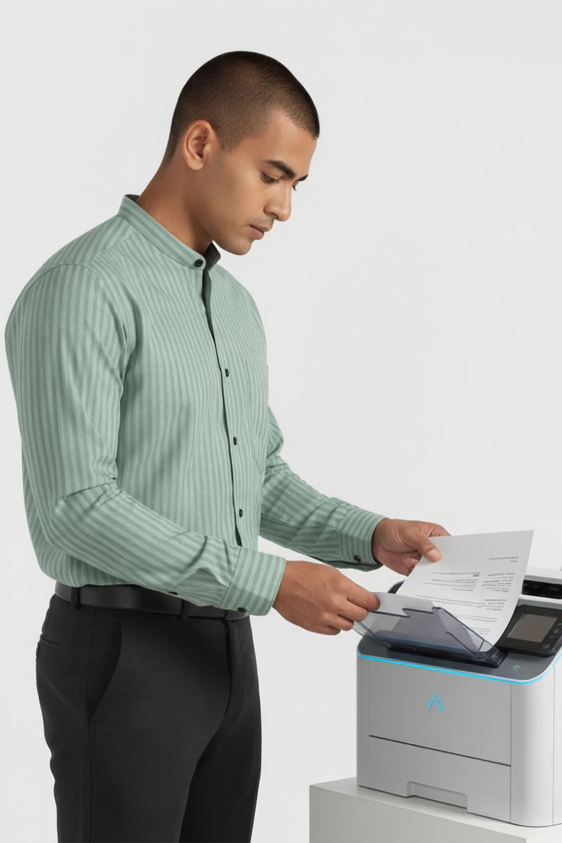 DAPPER LIGHT GREEN STRIPED EXECUTIVE SHIRT