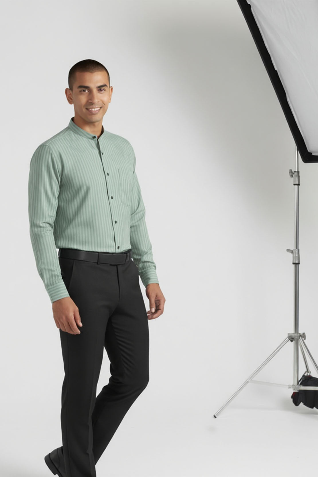 DAPPER LIGHT GREEN STRIPED EXECUTIVE SHIRT