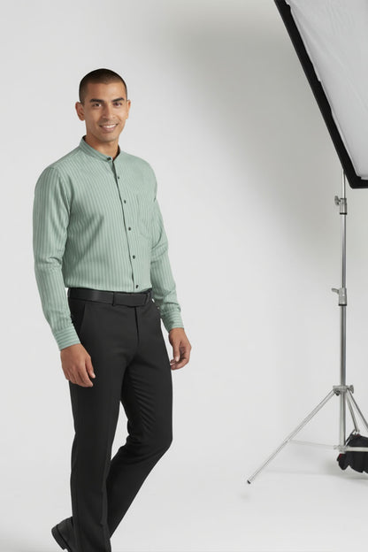 DAPPER LIGHT GREEN STRIPED EXECUTIVE SHIRT
