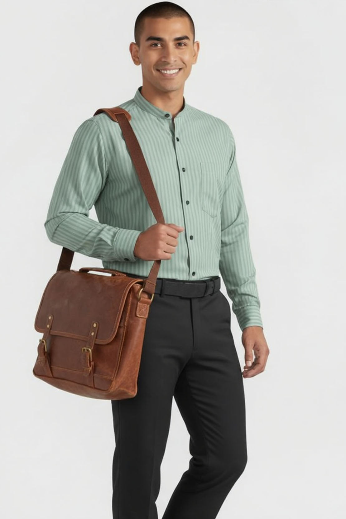 DAPPER LIGHT GREEN STRIPED EXECUTIVE SHIRT