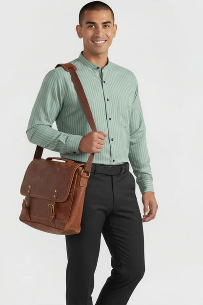 DAPPER LIGHT GREEN STRIPED EXECUTIVE SHIRT