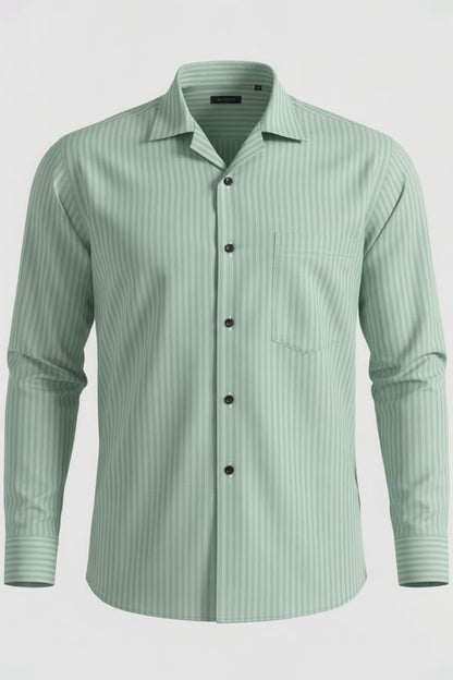 SIGNATURE MINT GREEN STRIPE BUSINESS SHIRT