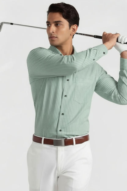 SIGNATURE MINT GREEN STRIPE BUSINESS SHIRT