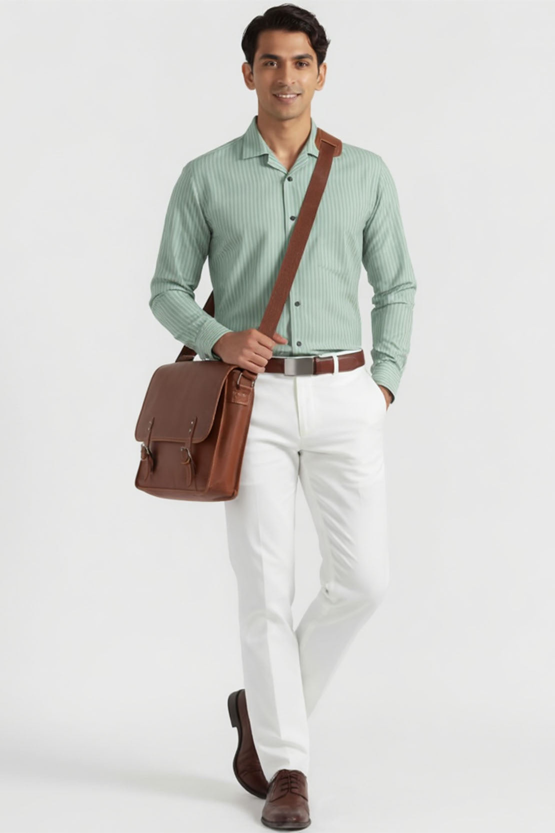 SIGNATURE MINT GREEN STRIPE BUSINESS SHIRT