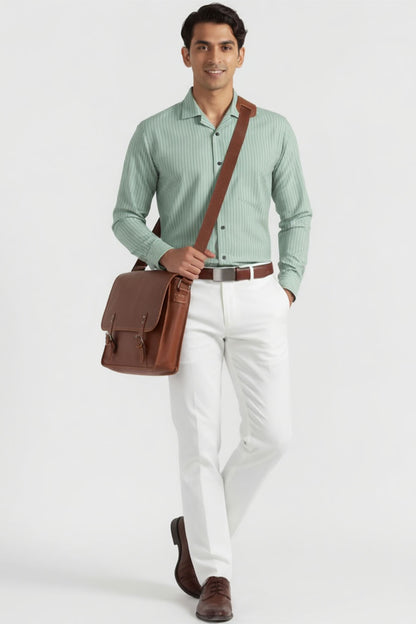 SIGNATURE MINT GREEN STRIPE BUSINESS SHIRT