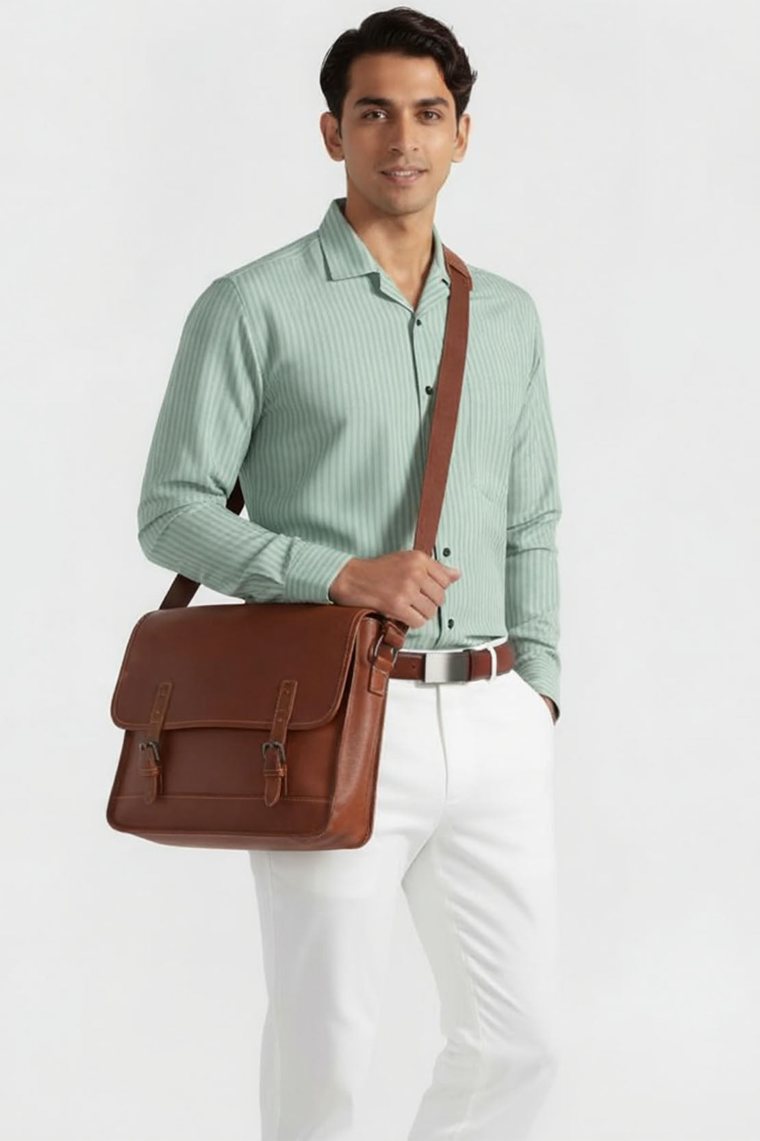 SIGNATURE MINT GREEN STRIPE BUSINESS SHIRT