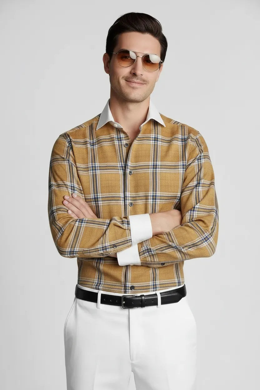 URBAN AMBER CHECK SHIR