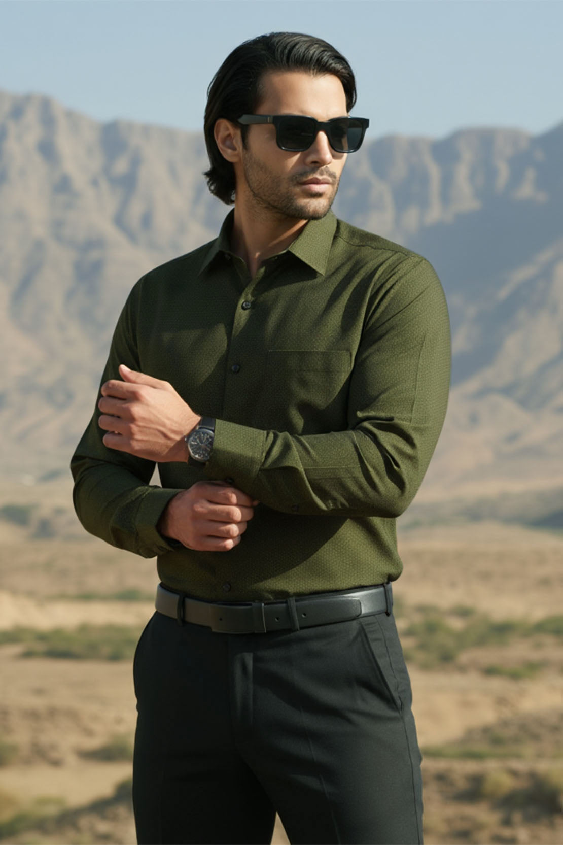 RICH GREEN OFFICE SHIRT