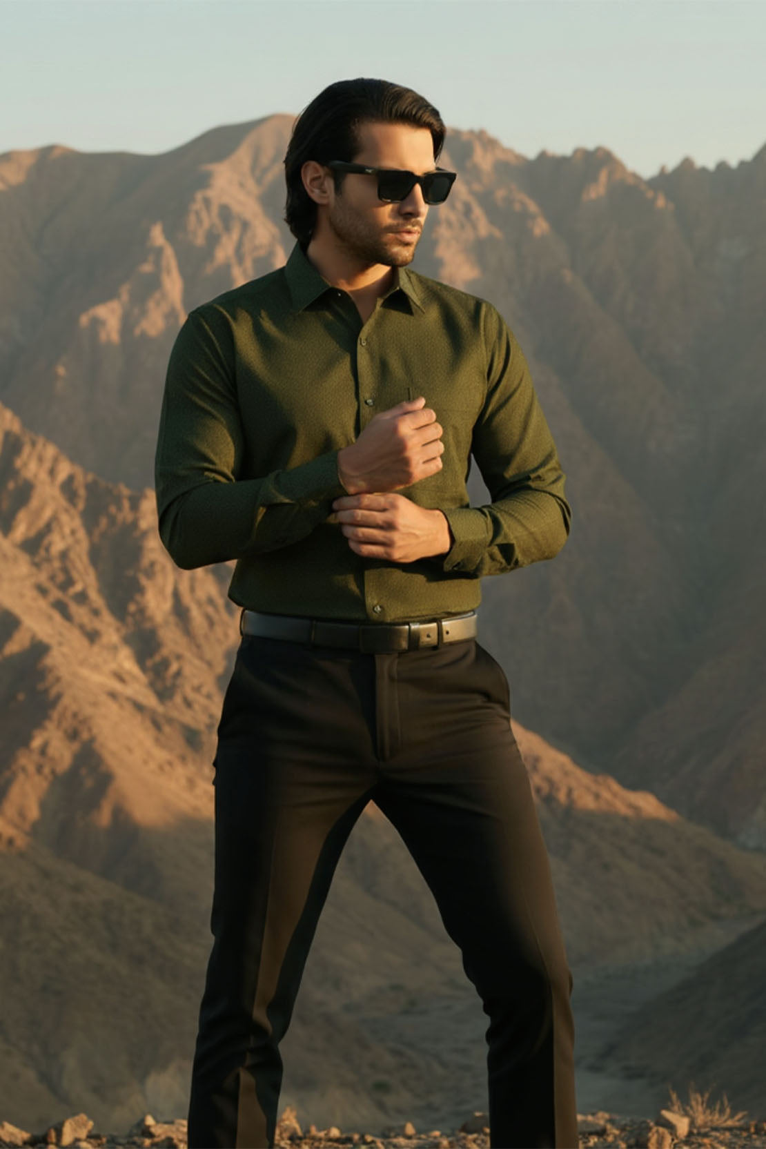 RICH GREEN OFFICE SHIRT