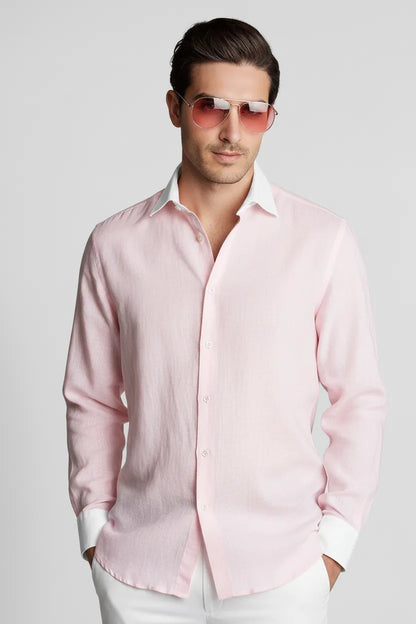 LIGHTWEIGHT PINK LINEN SHIRT
