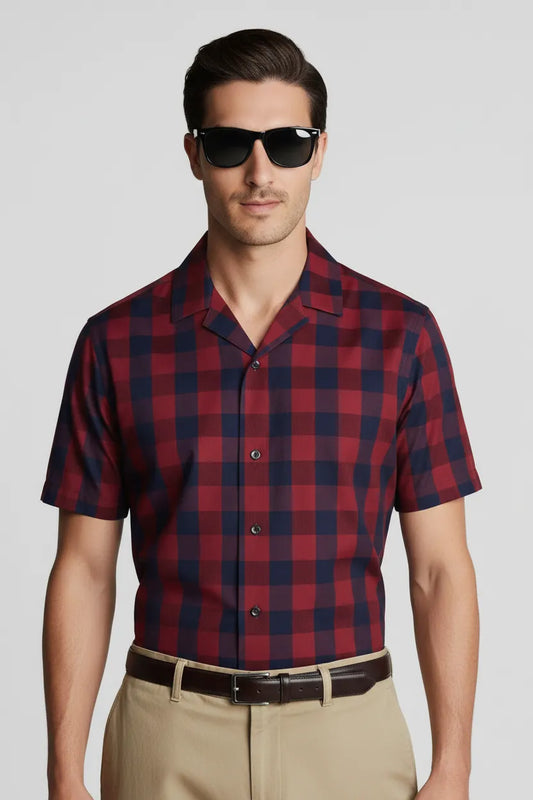 BOLD WINE CHECK SHIRT
