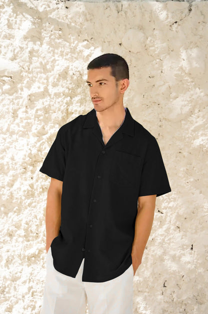 CUBAN BLACK MEN'S SHIRT