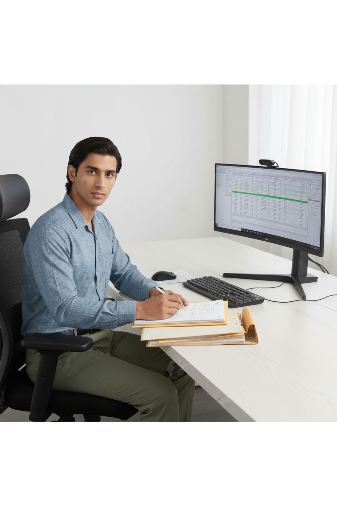 PALE BLUE SLUB CUBAN SHIRT