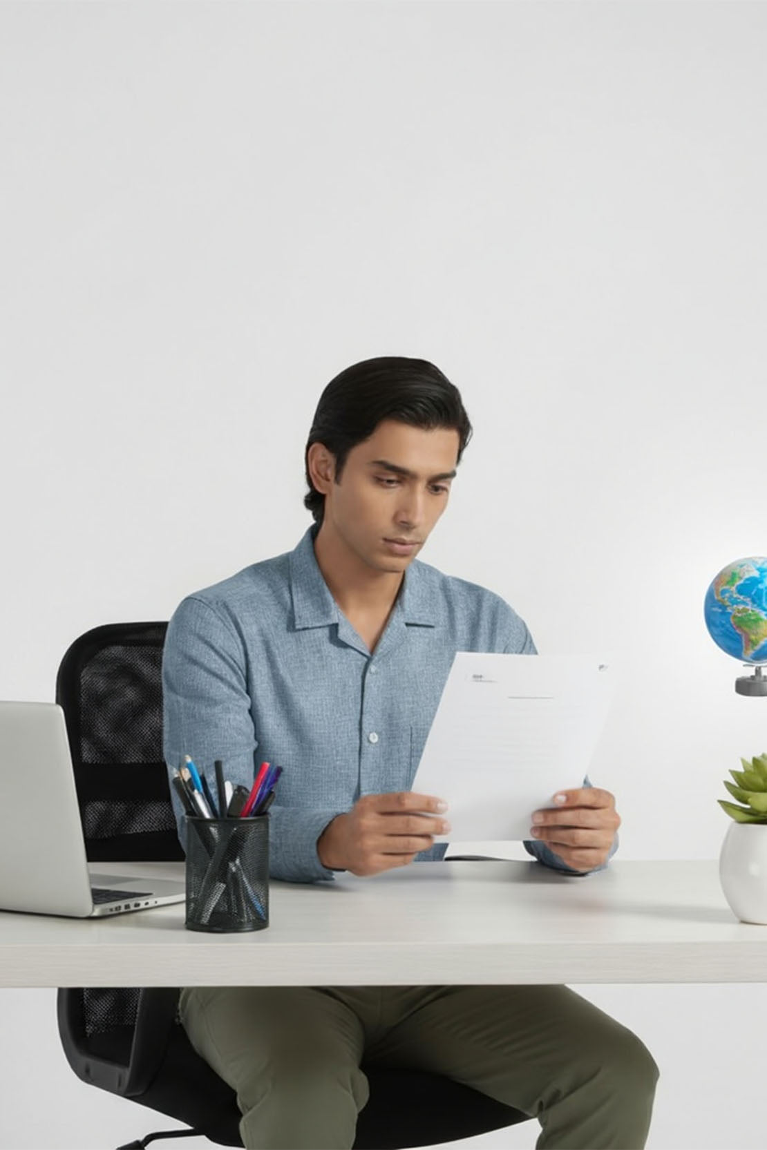 PALE BLUE SLUB CUBAN SHIRT