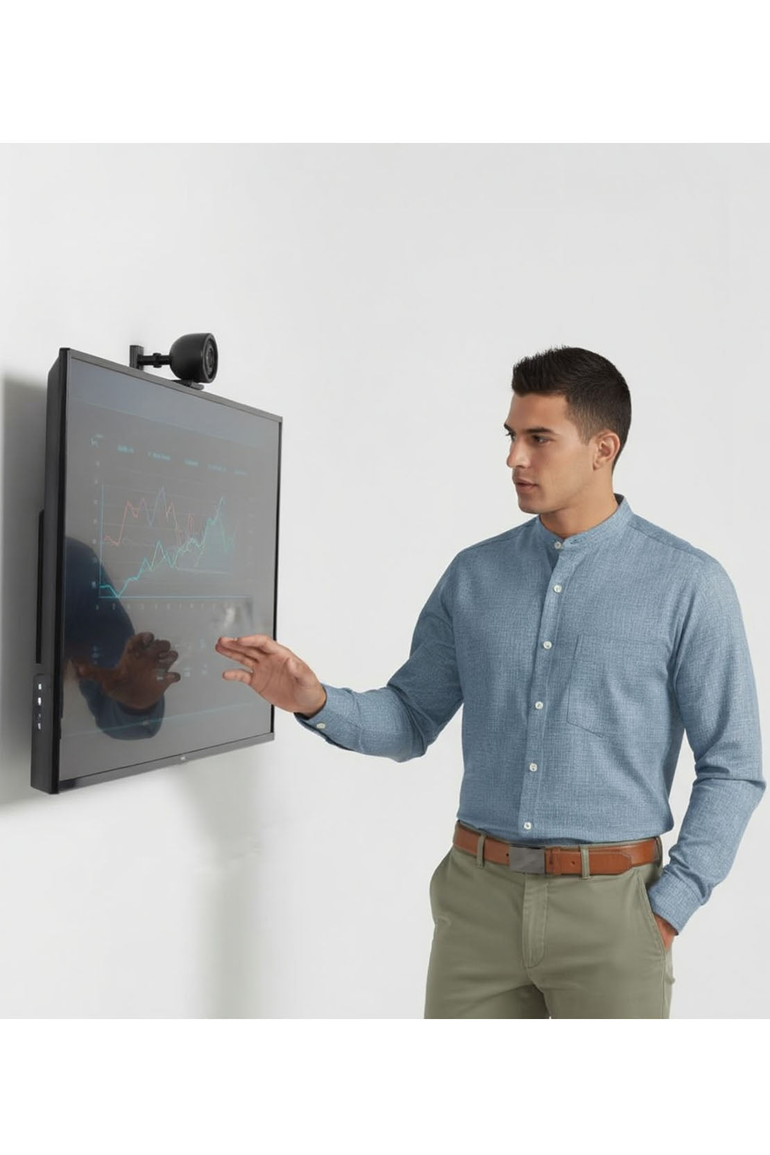 EFFORTLESS BLUE MANDARIN SHIRT