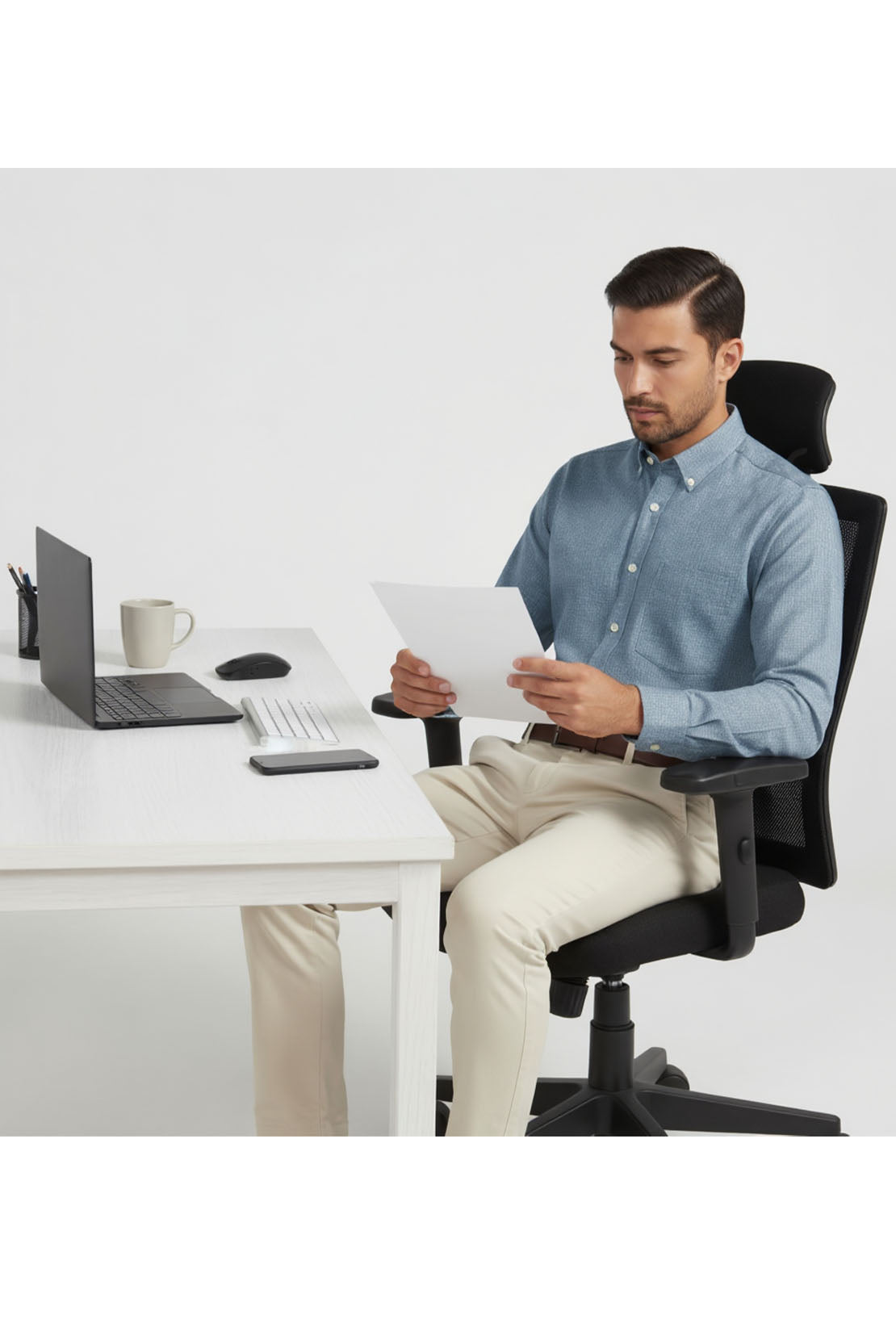 MODERN CHAMBRAY BUTTON DOWN SHIRT